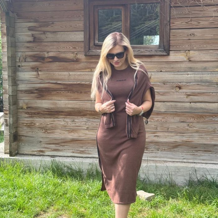 İthal Fitilli Elbise Sweat Takım